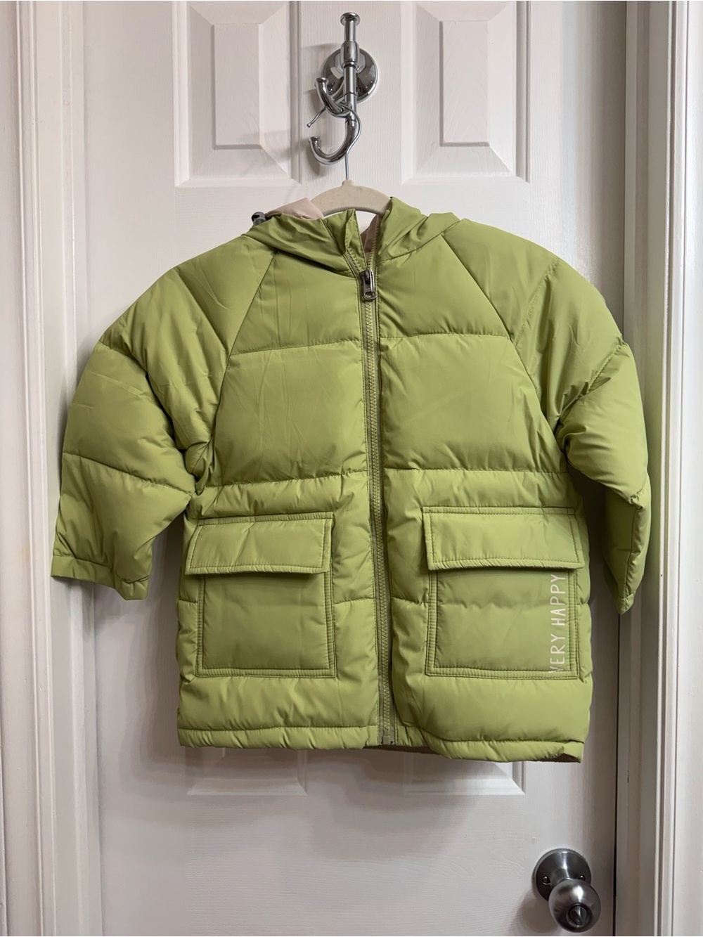 Kids Lime Down Filled Puffer Jacket with Hood